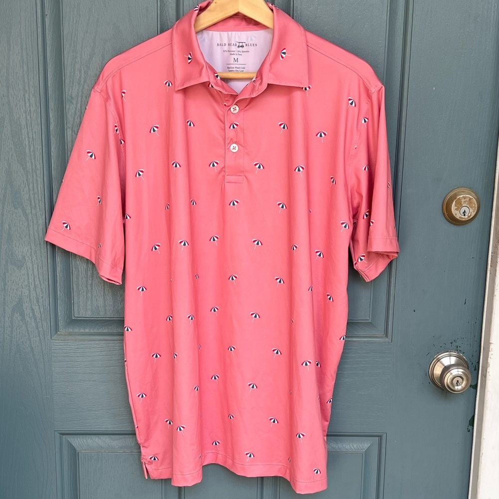Bald Head Blues Beach Umbrella Performance Golf Polo
